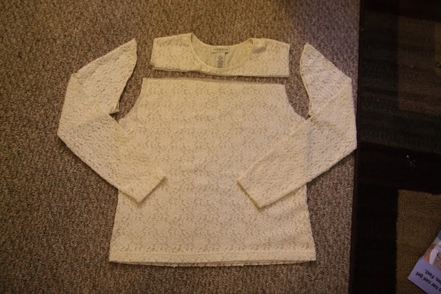 refashion a lace shirt to a skirt!