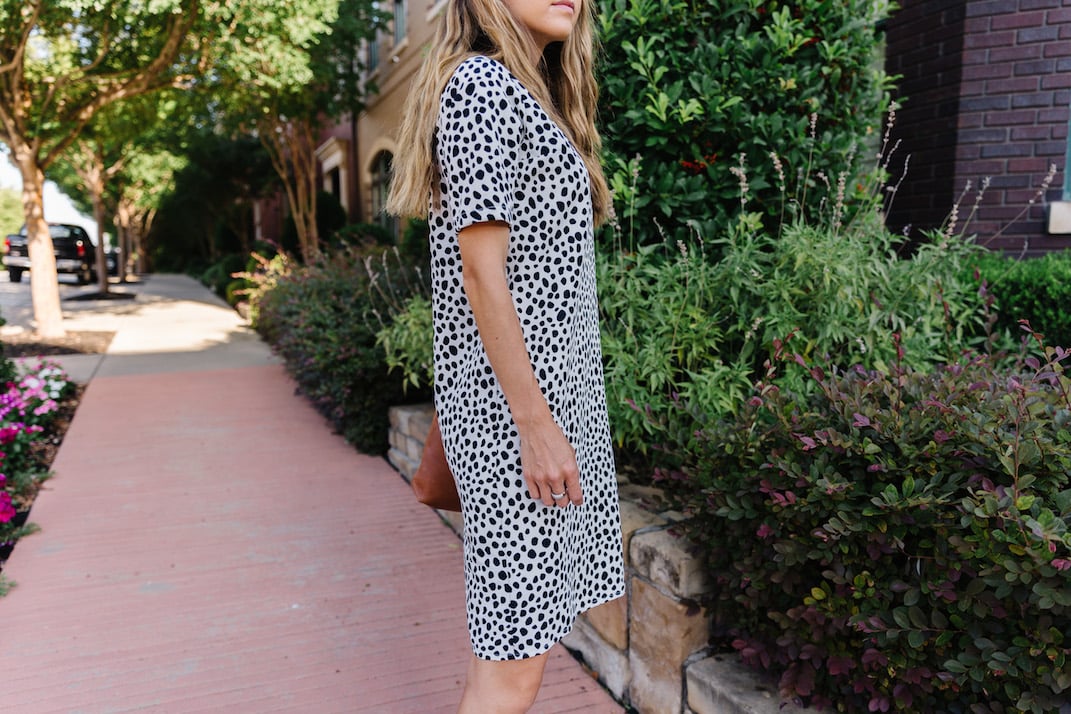 dalmatian print shift dress