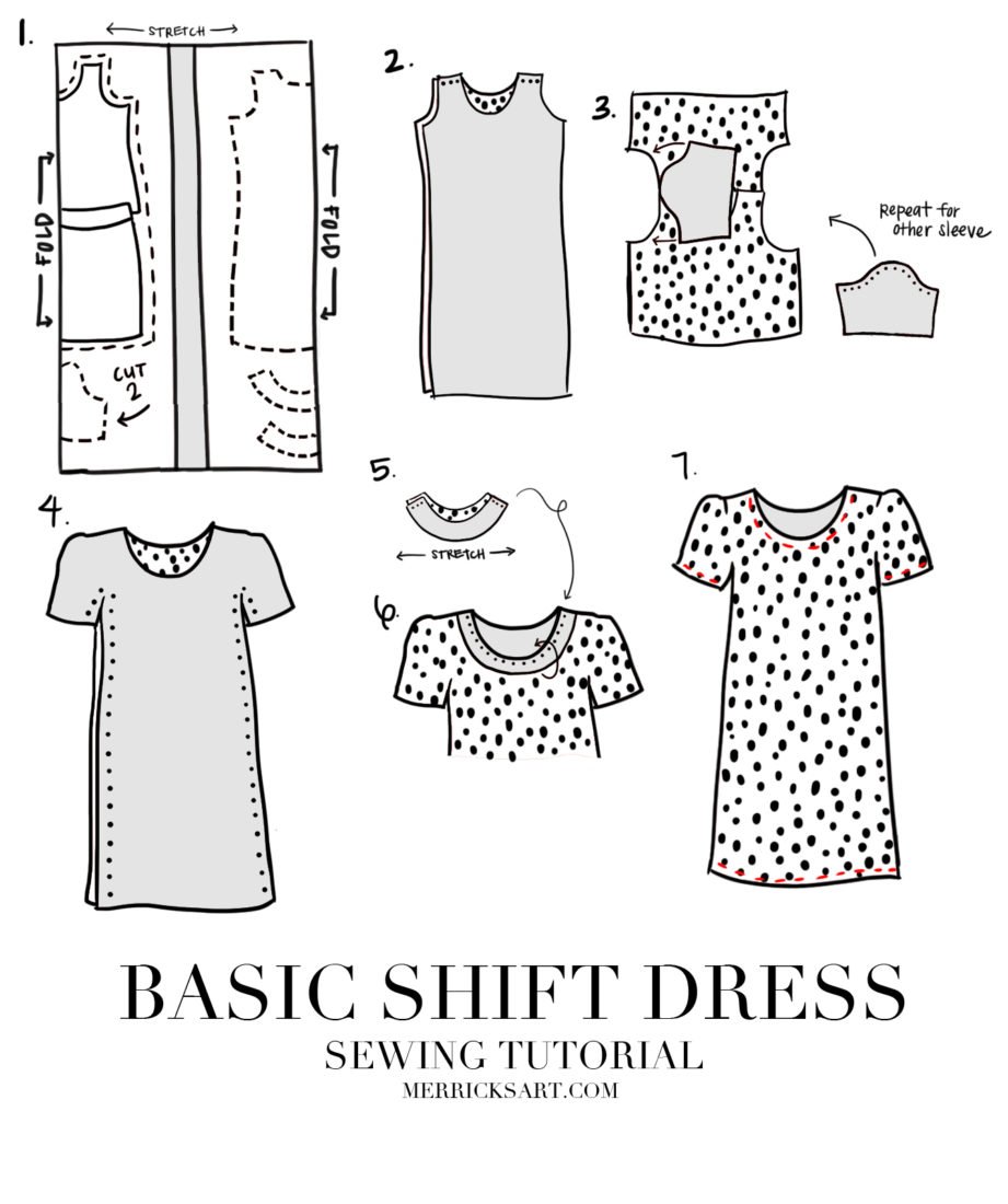 shift dress pattern sewing project