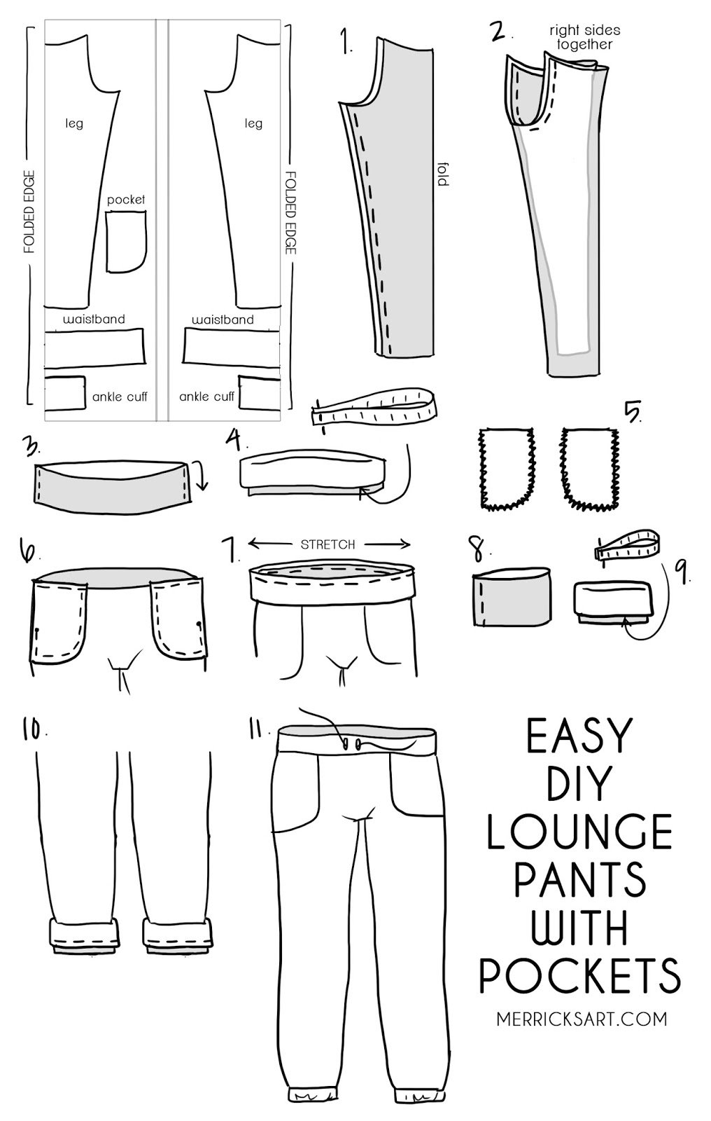 sewing pattern for jogger sweatpants