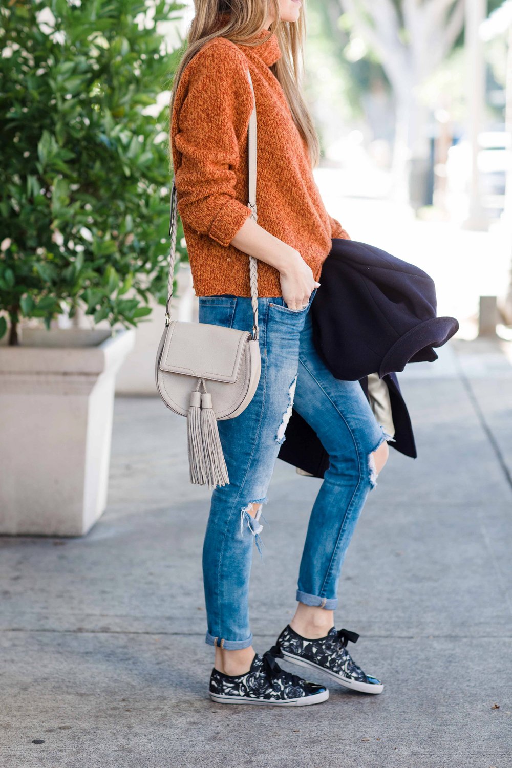 Merrick's Art Boyfriend Jeans, Sneakers, Turtleneck