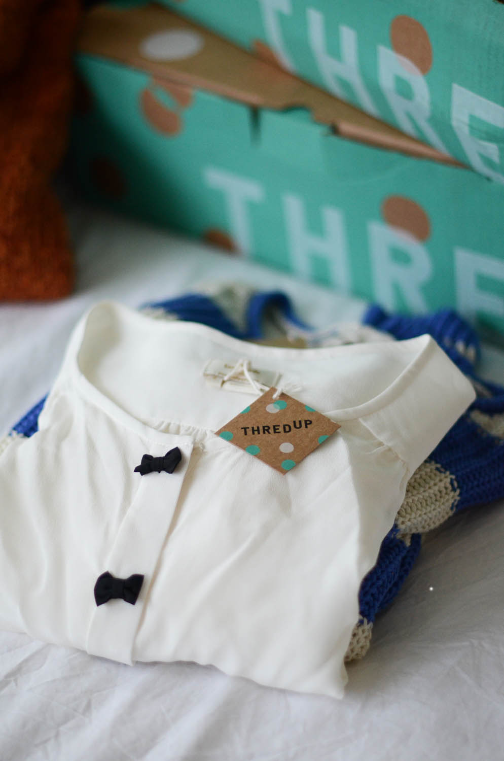 Merrick's Art thredUp Kate Spade Bow Blouse