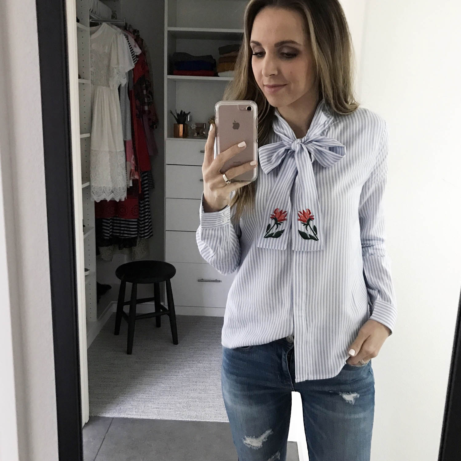 Floral Embroidered Shirt