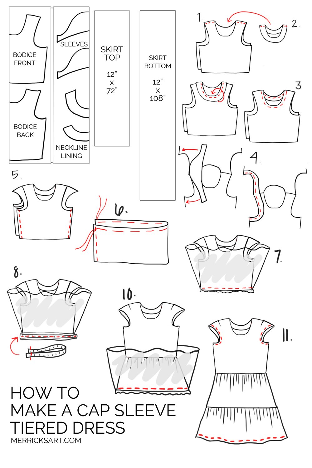 Merrick's Art Tiered Cap Sleeve Dress
