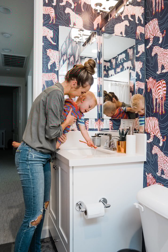 Merrick's Art Walls Need Love Bathroom Wallpaper