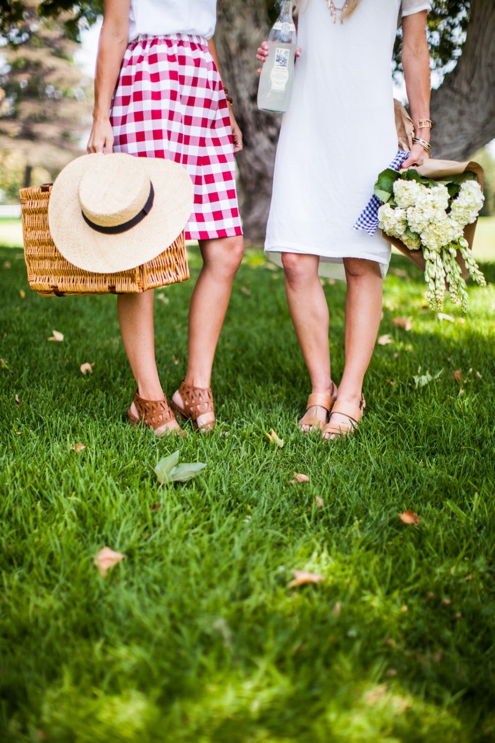 Merrick's Art | Red Gingham Skirt and Straw Hat