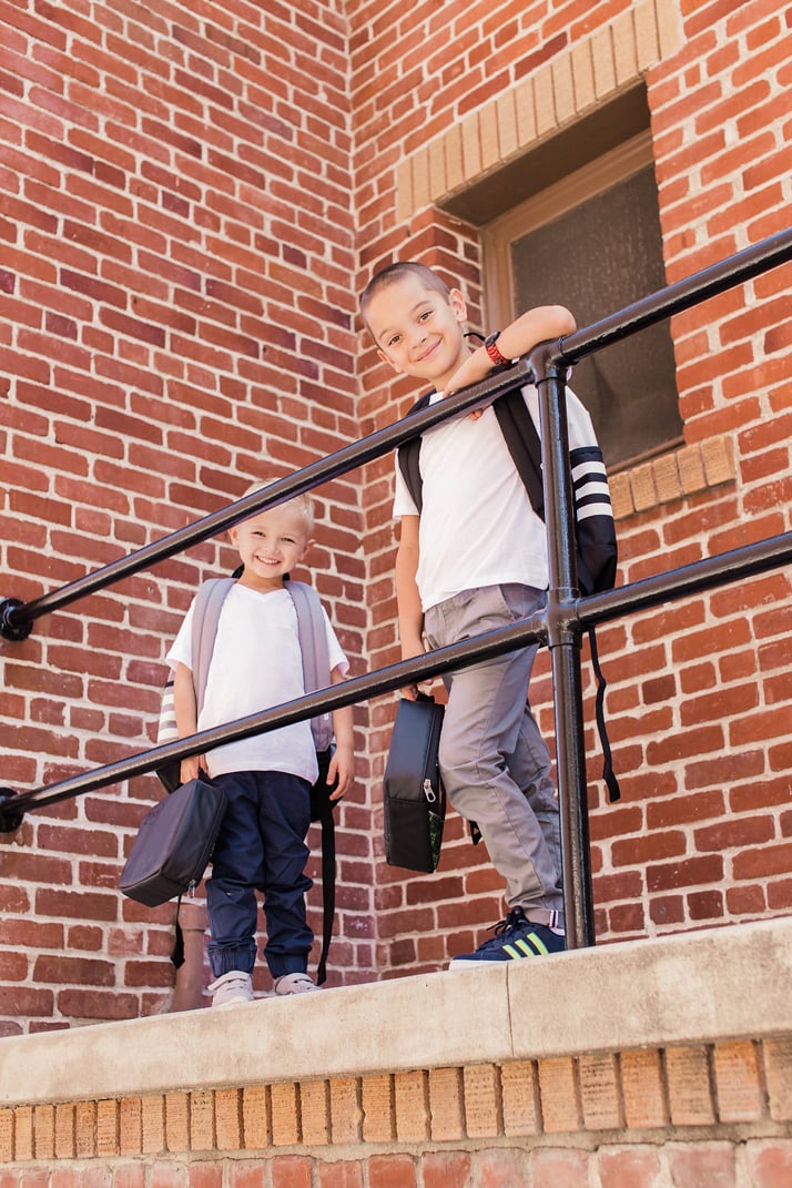 Little boys off to school with Adidas Backpacks from Rack Room Shoes