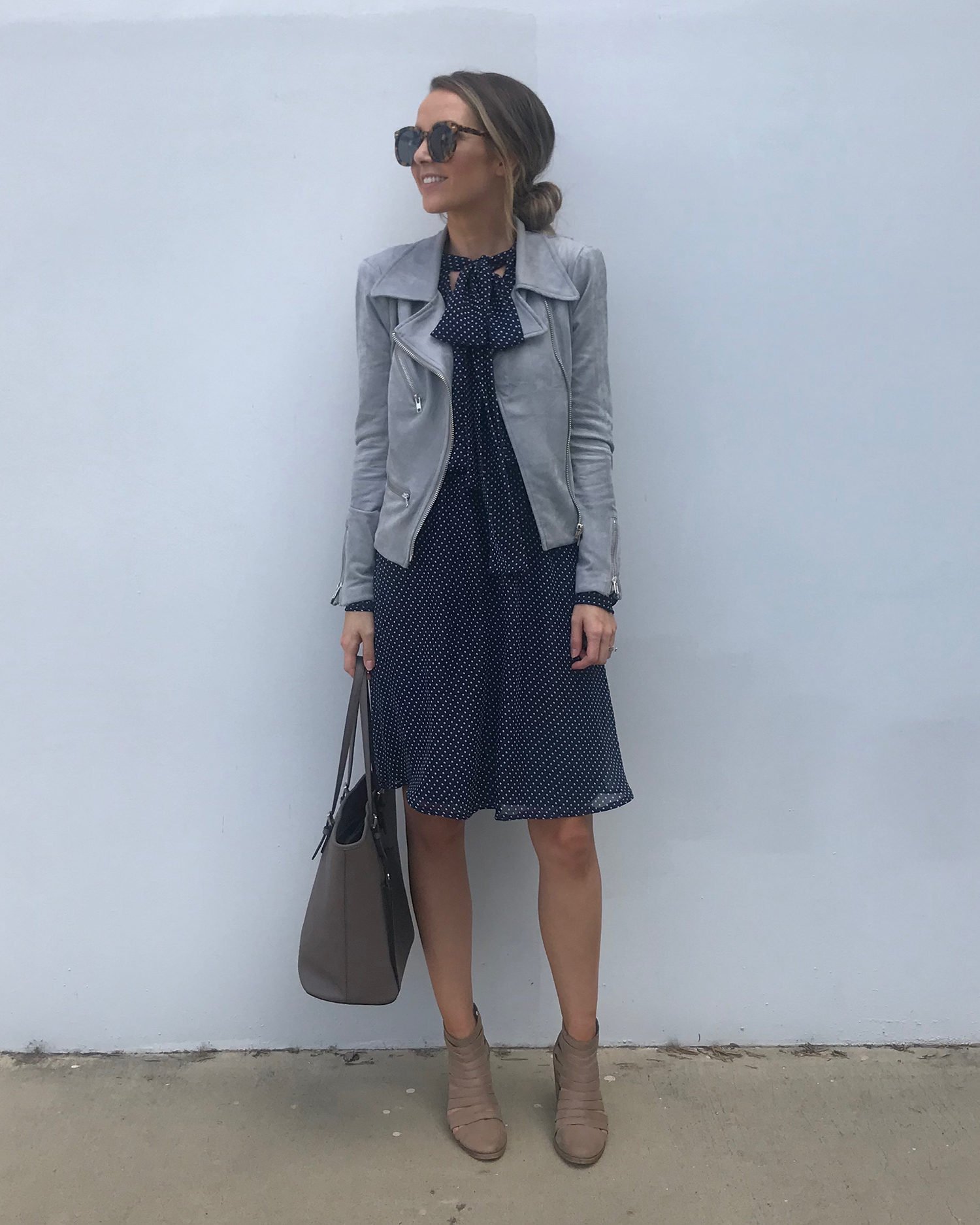 suede jacket and dress | merricksort.com