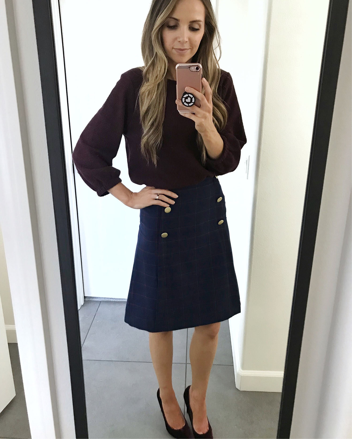 plaid skirt and sweater | merricksort.com