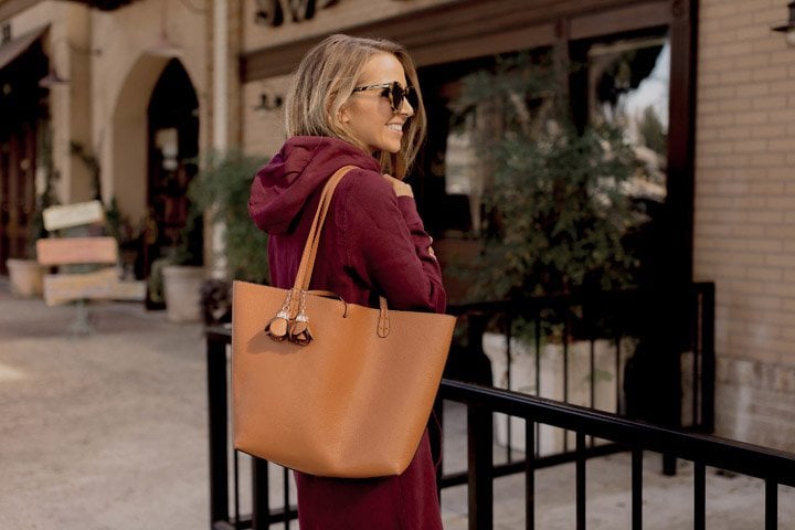 leather tote bag