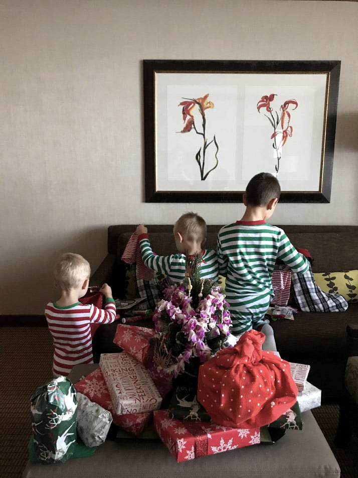 Christmas morning in hawaii