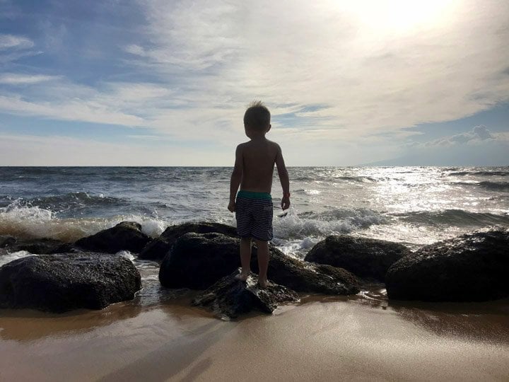 on the rocks at the hyatt maui beach