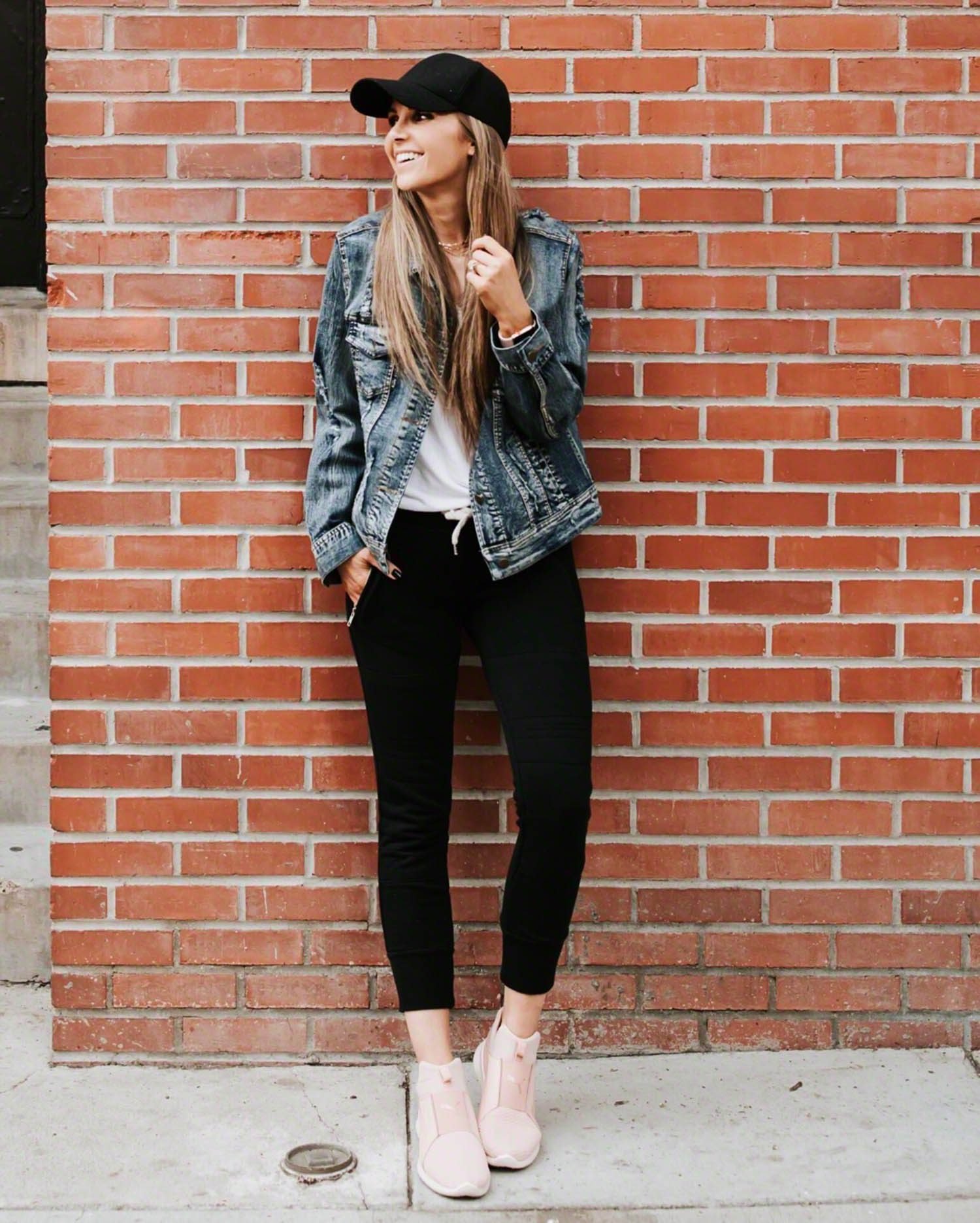 denim jacket and joggers | merricksort.com