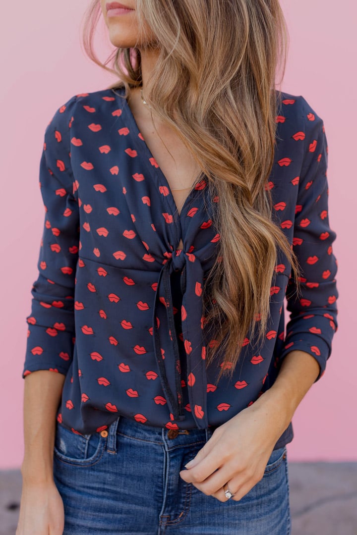 learn how to make this cute tie front top with step by step instructions!