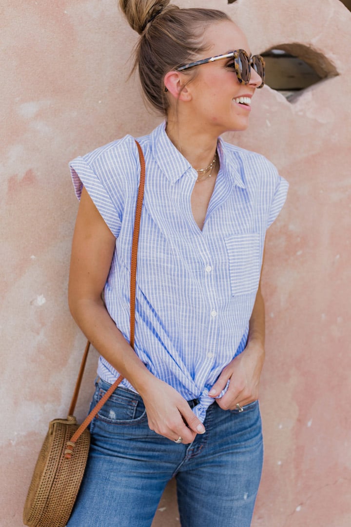 an easy tip for making your outfits spring ready