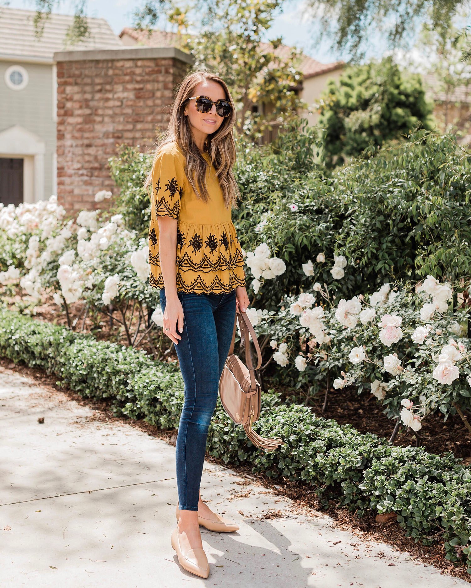yellow lace top