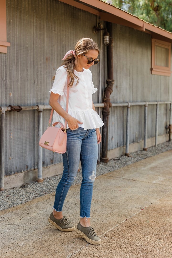 an easy spring outfit with espadrille sneakers