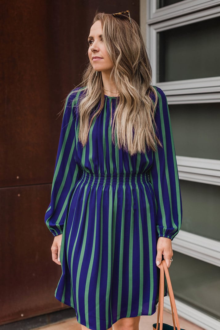 The elastic waist on this dress makes it so comfy for a full day in the office