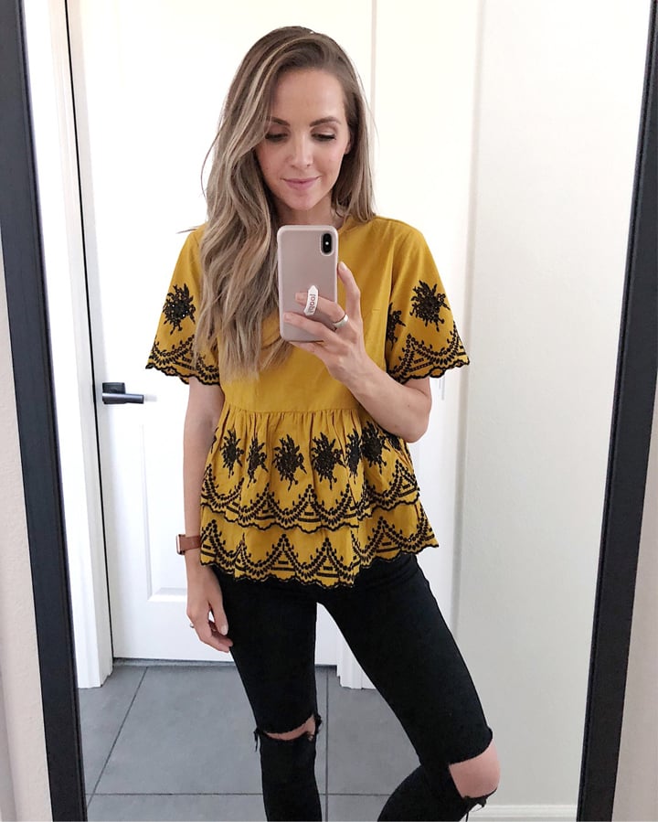 a cute mustard lace top!