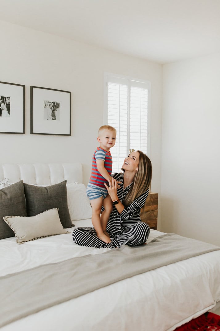 playing on the bed
