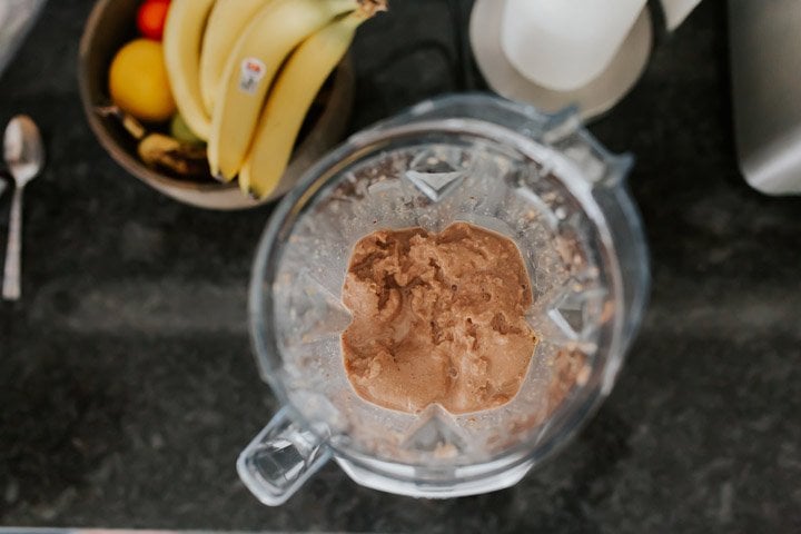 healthy chocolate banana peanut butter milkshake