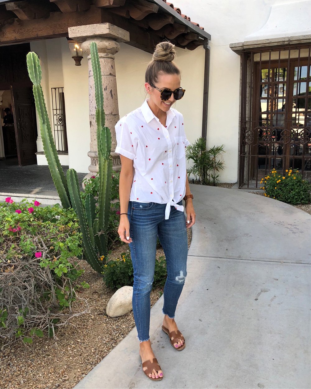strawberry print shirt