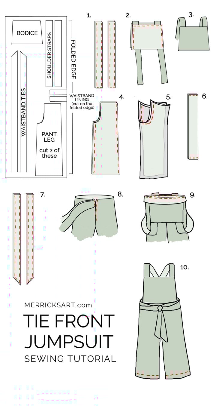 how to make a jumpsuit with a tie waist