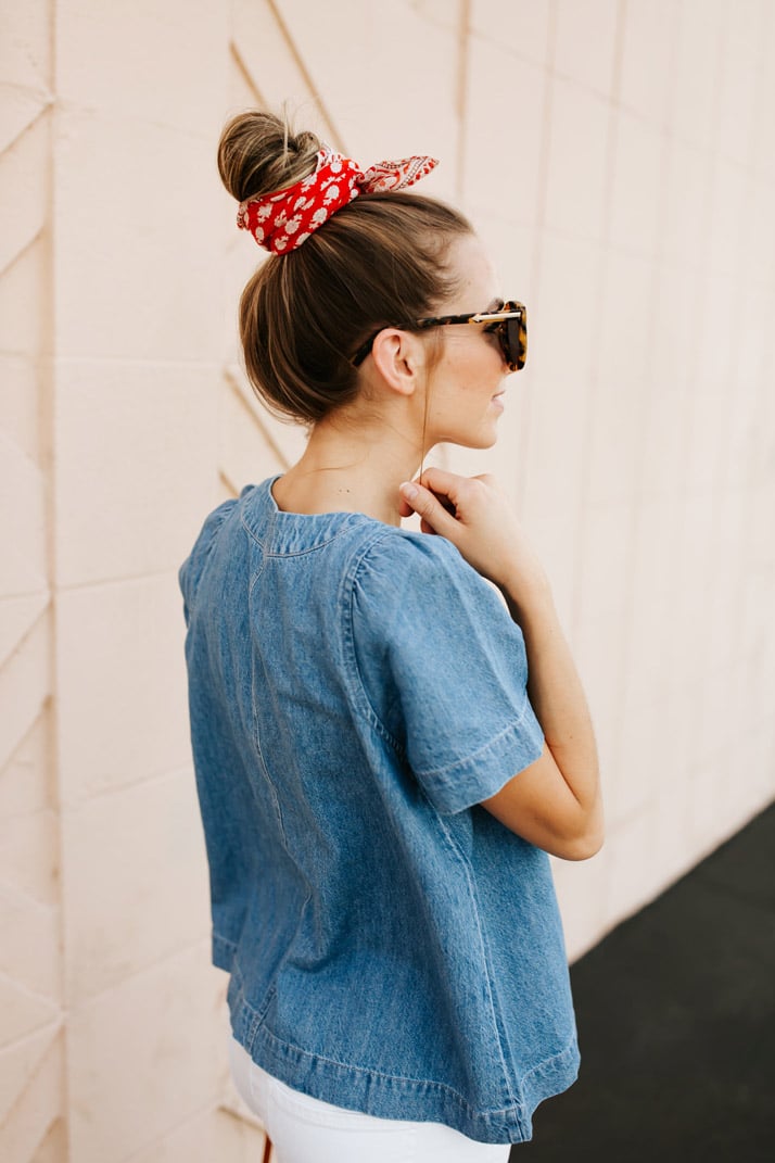 throw a cute bandana in your hair for the fourth of july!
