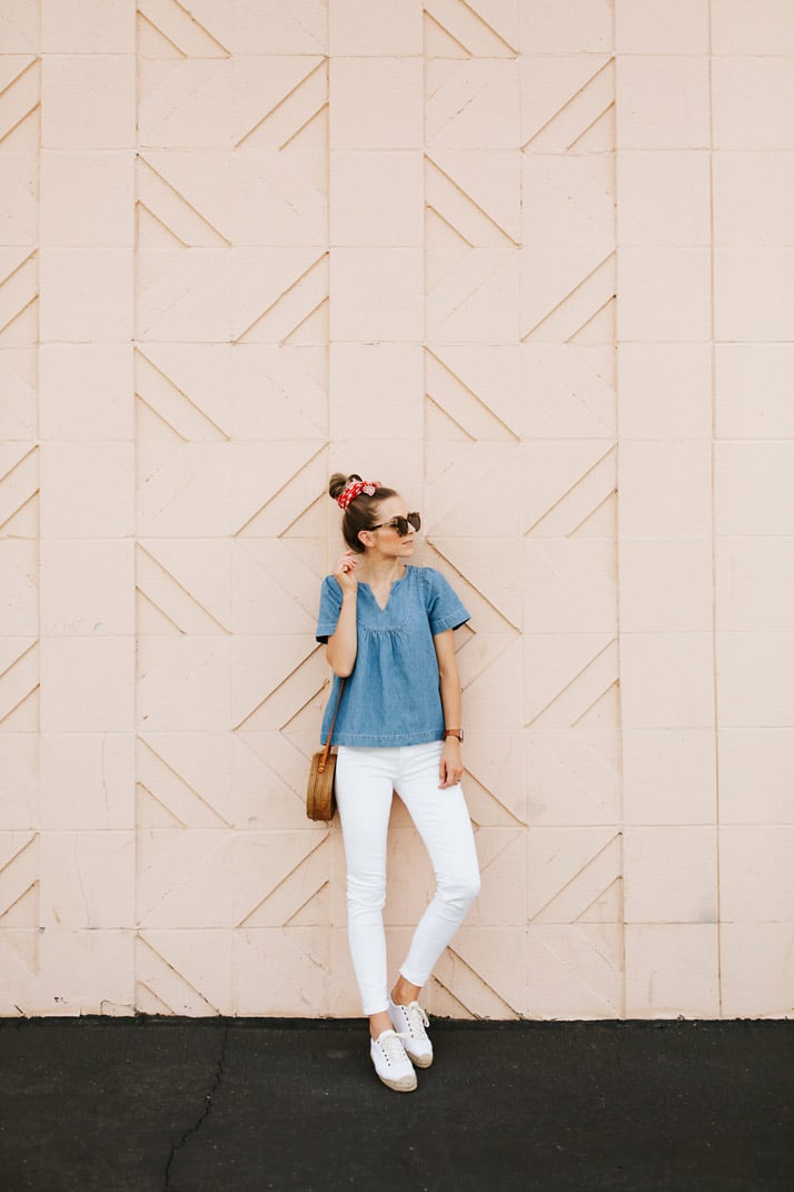 denim and white for summer