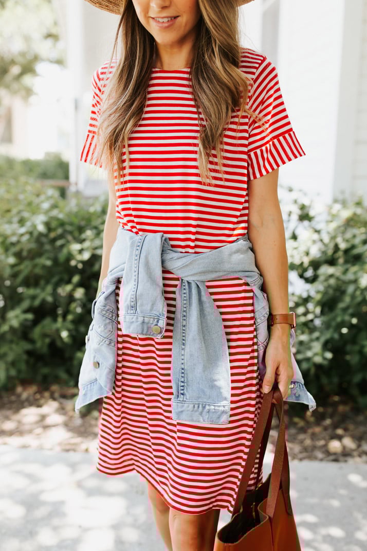 striped tshirt dress sewing project