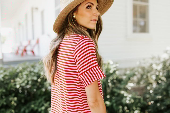 red striped dress for the fourth of july
