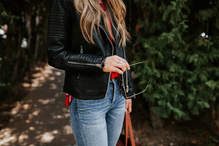 this quilted leather jacket is so perfect for fall