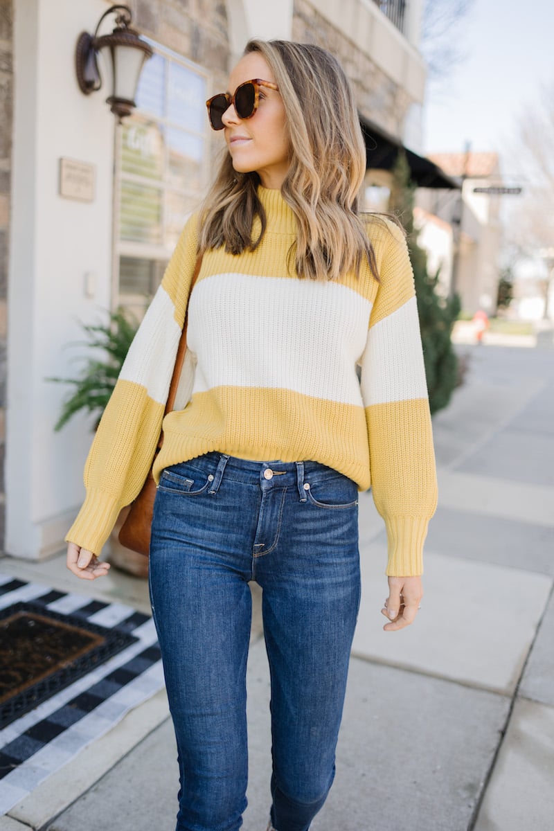 YELLOW SWEATER WITH JEANS