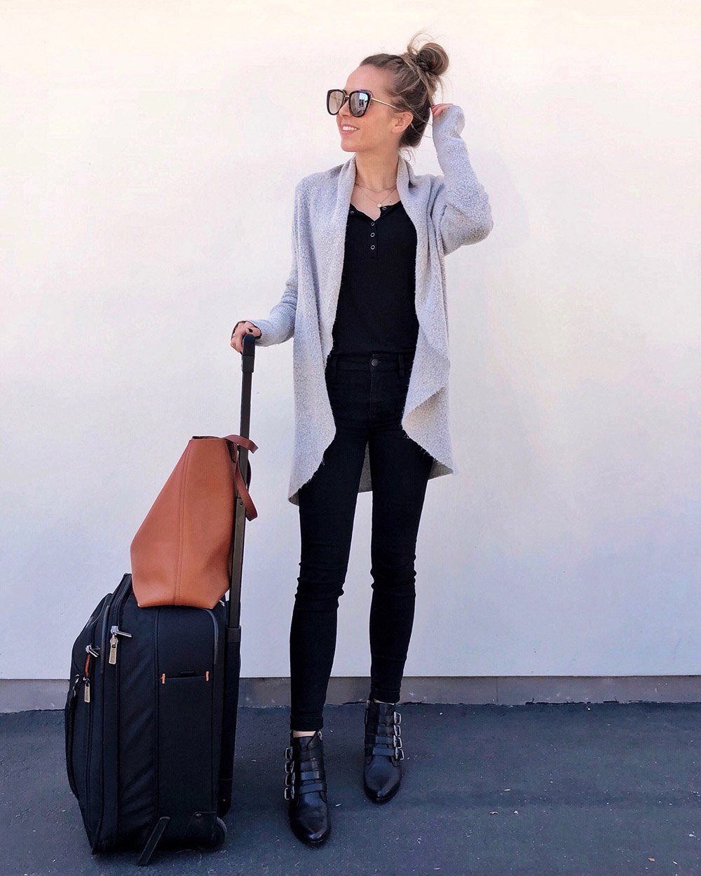 cozy travel outfit