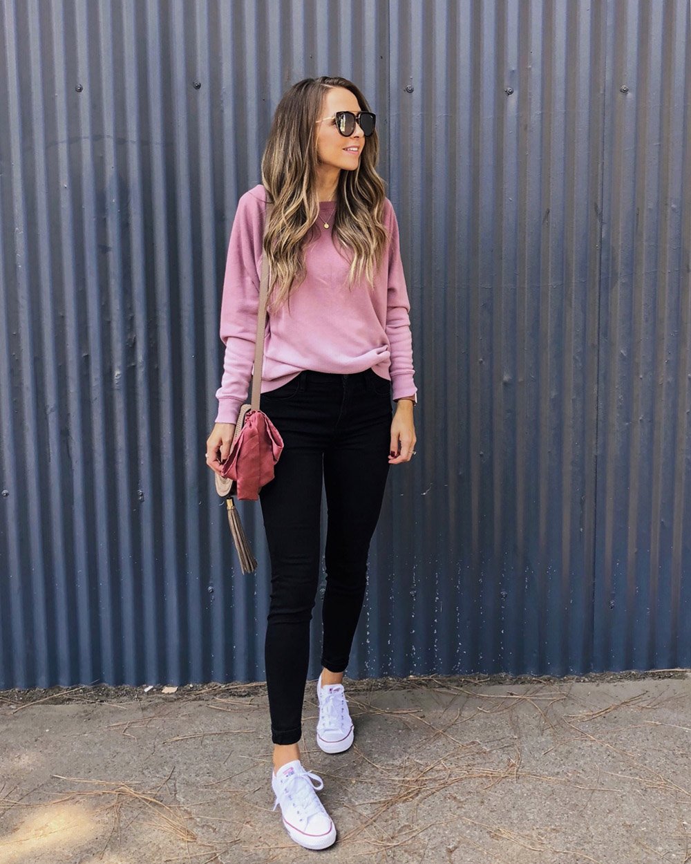 pink sweatshirt