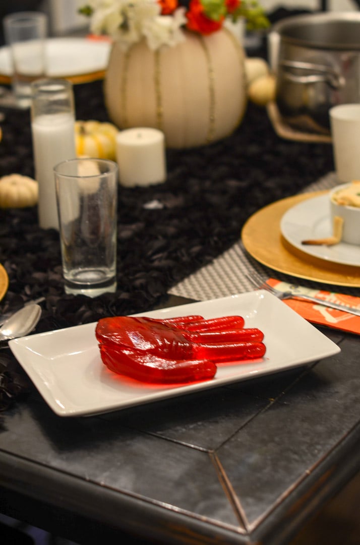 jello jiggler hand for halloween dinner
