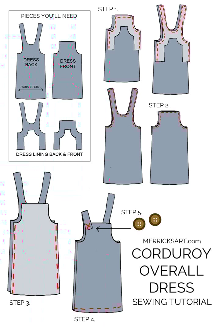 learn how to make this cute corduroy overall dress!