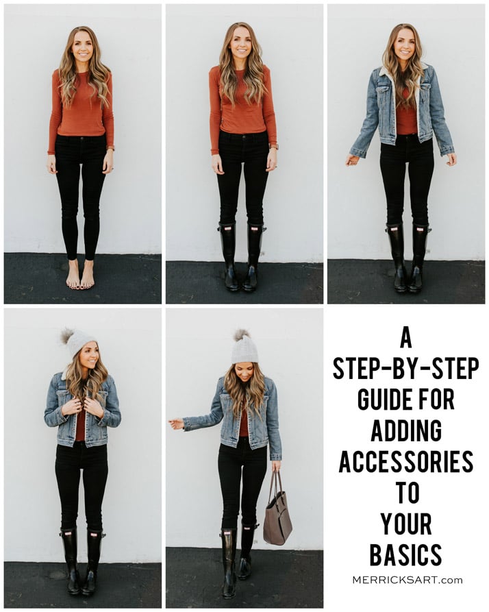 five easy steps to take a basic outfit and make it perfect for fall with accessories!
