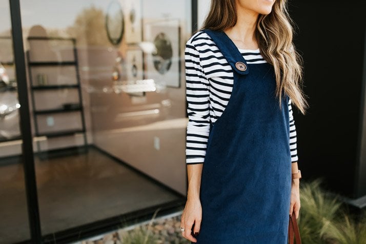find out how to make this cute corduroy overall dress on merricksort.com!