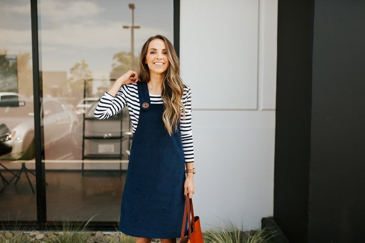This corduroy overall is perfect for fall and easy to make!