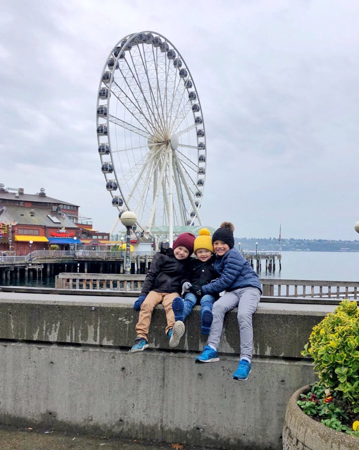 boys in front of the great wheel