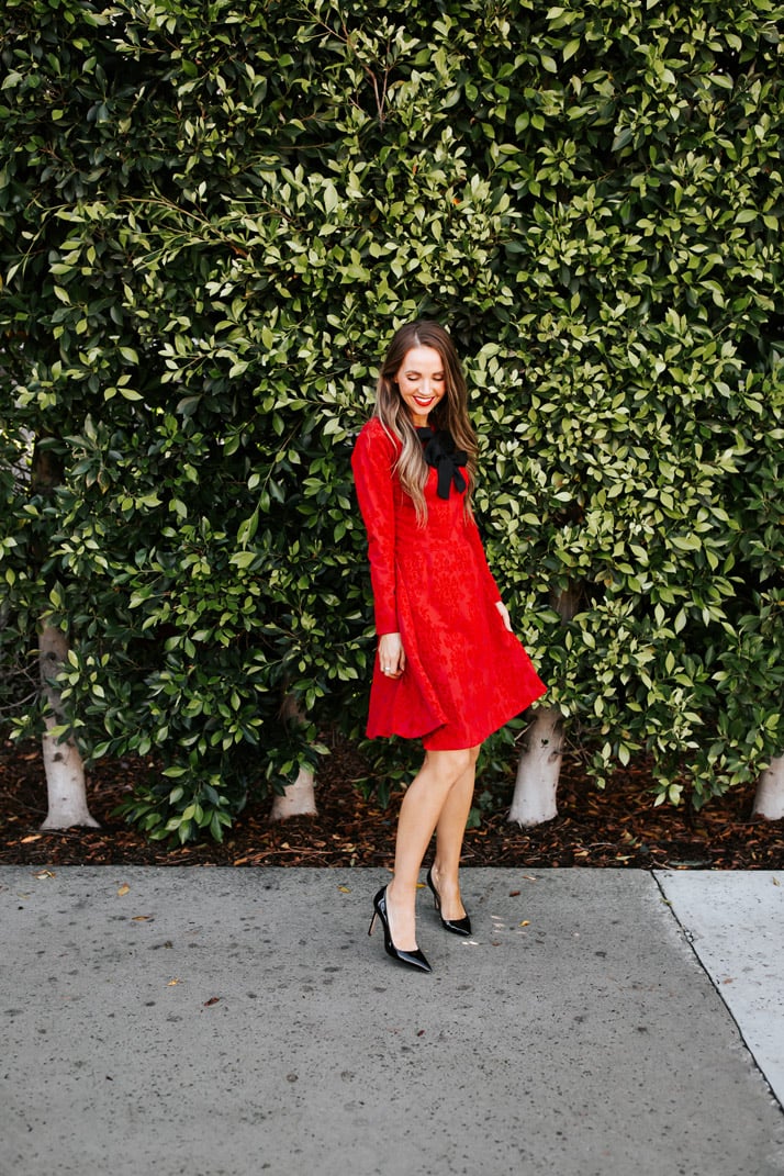 learn how to sew this red dress for christmas