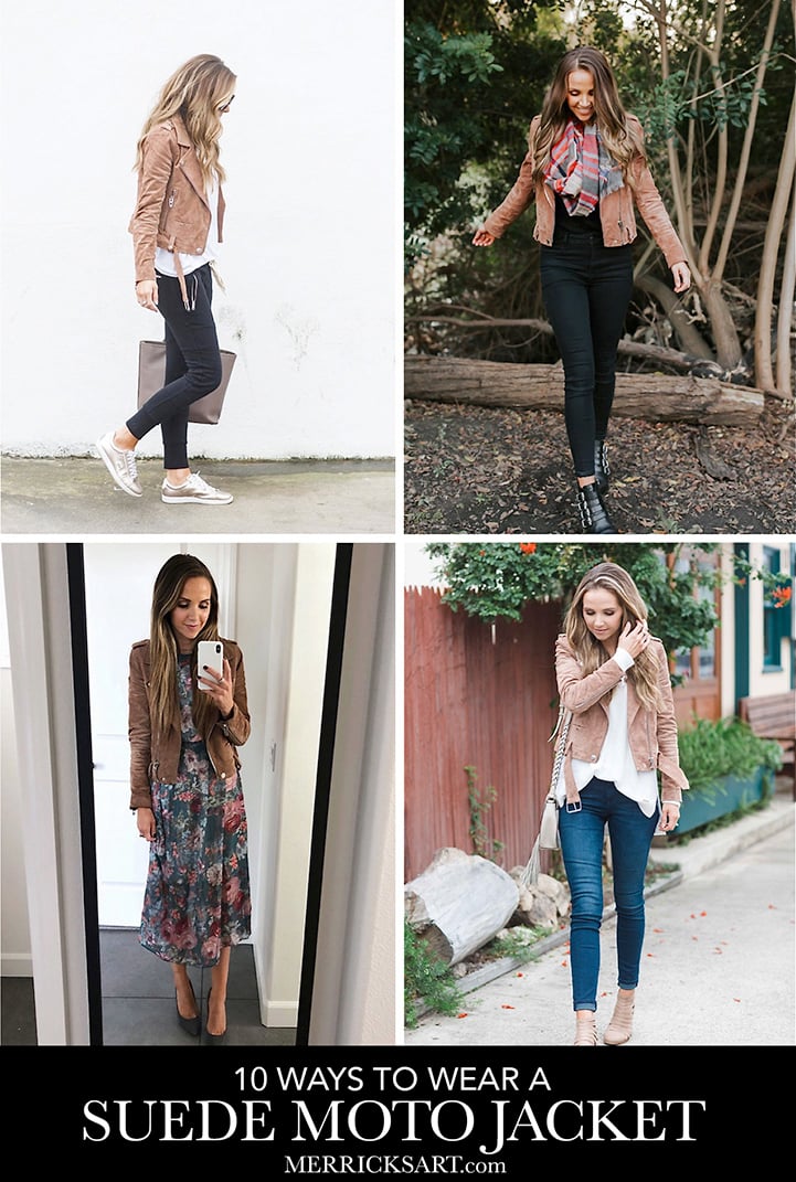 10 ways to wear a suede moto jacket