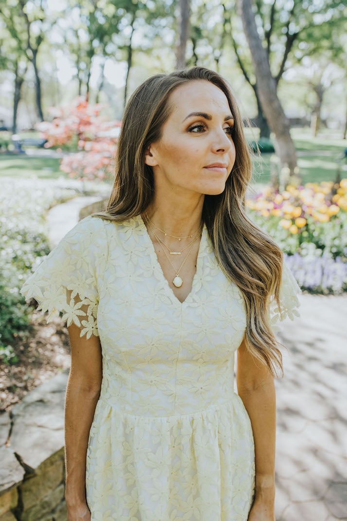 DIY v-neck yellow lace dress