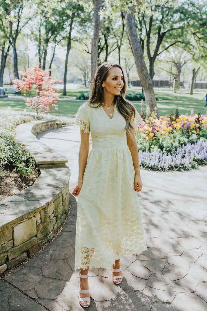 yellow lace sewing dress pattern