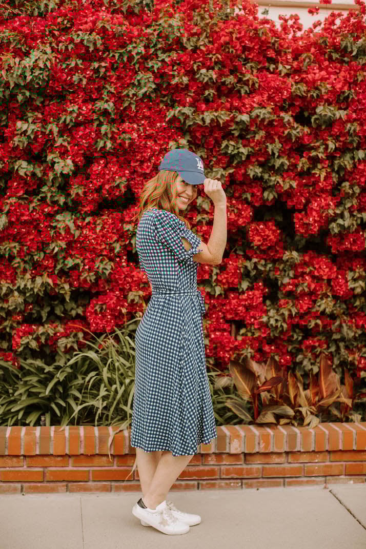 merrick white anywhere dress gingham