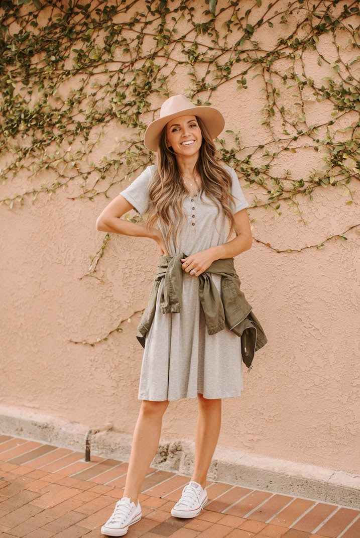 merrick white heather gray henley dress