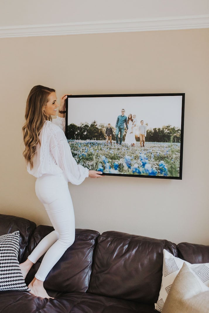 this gorgeous canvas print with a black floating frame will look amazing in our new house