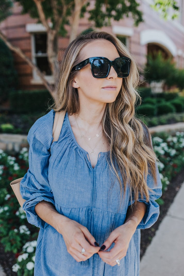 easy chambray dress under $20 from walmart