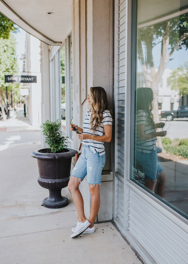 striped shirt outfit
